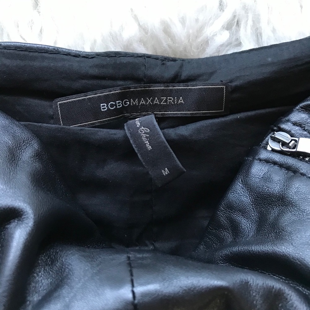 BCBGMAXAZRIA Myra Double Zipped‎ Leather Mini Skirt - Picture 7 of 11